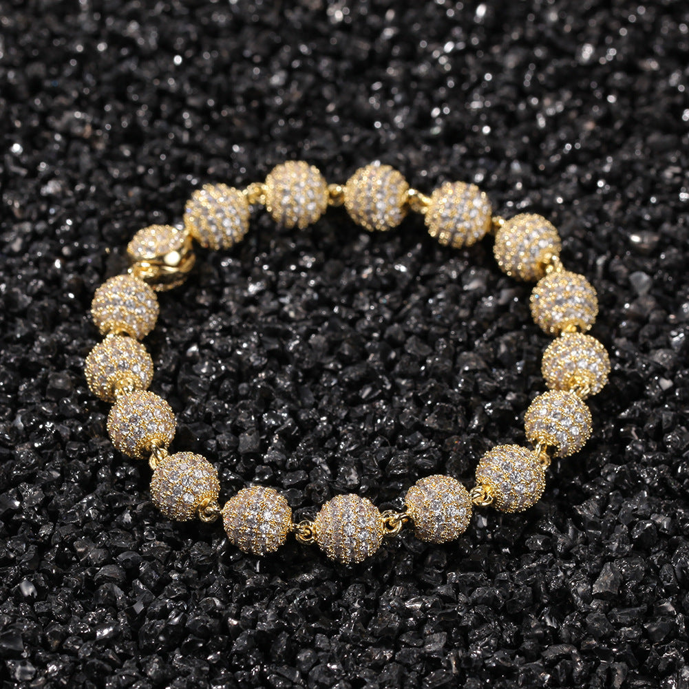 Bracelet Hip Hop Bracelet Microencrusted Zircon Beads Spectrum St. Valentine's
