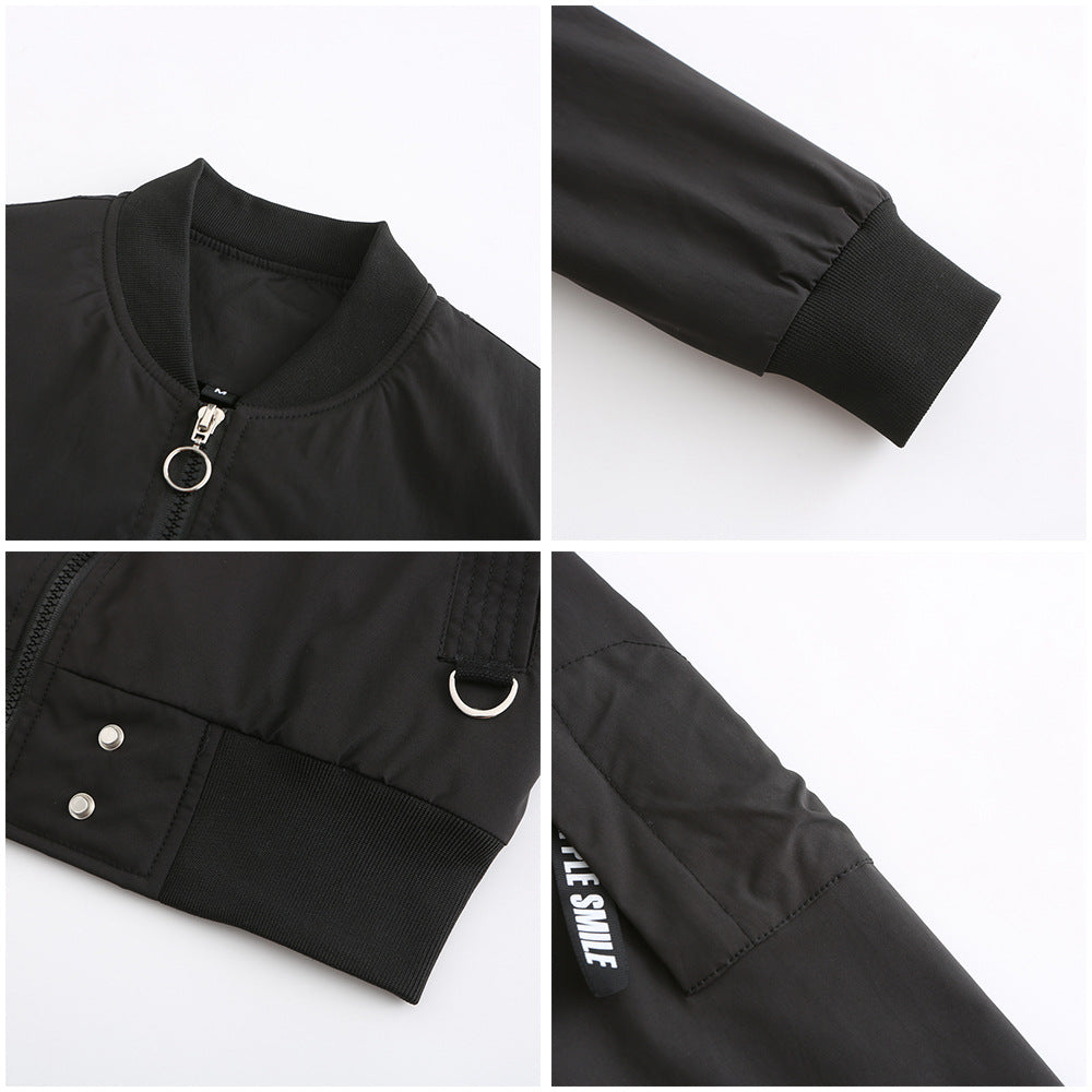 Women Trench Coat Stand Collar Urban Casual Bomber Jacket Spring and Autumn Coat