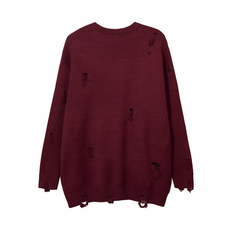 Women Sweater Jacquard Sweater Sweater Ripped
