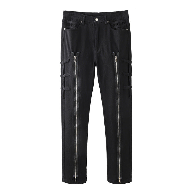 Cargo Pants Side Zipper Stitching