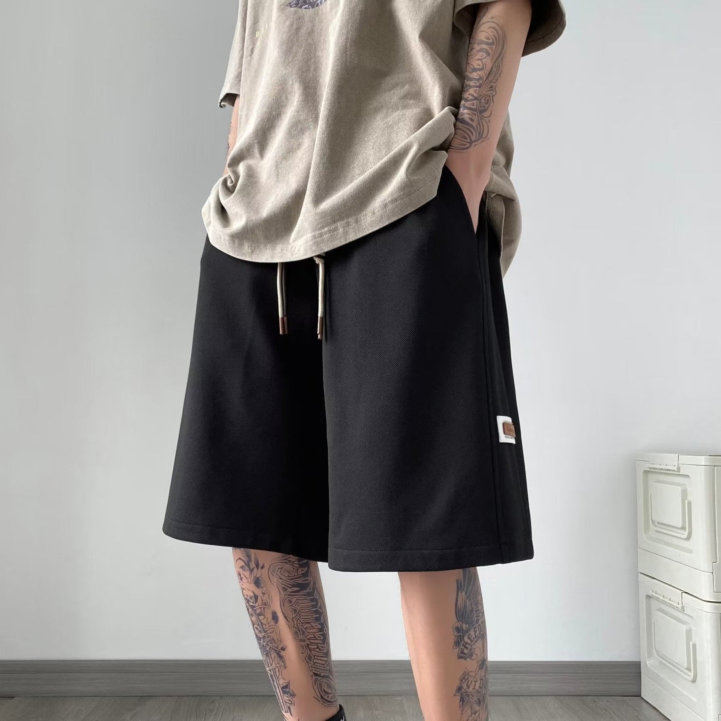 Men Beach Shorts Heavy Summer Retro Loose Casual Sports