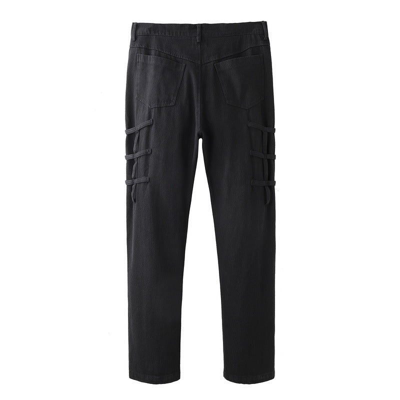 Cargo Pants Side Zipper Stitching