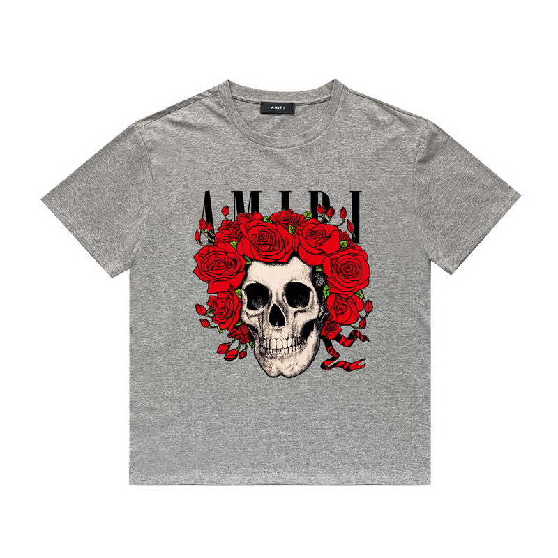 Amiri T Shirt Printed Casual Hip Hop round Neck Short Sleeve T-shirt