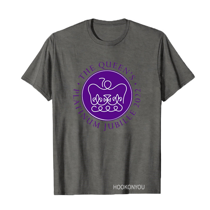 Inspired by Queen's Platinum Jubilee 2022 Elizabeth 70 Years T-shirt Logo Printed Short Sleeve T-shirt