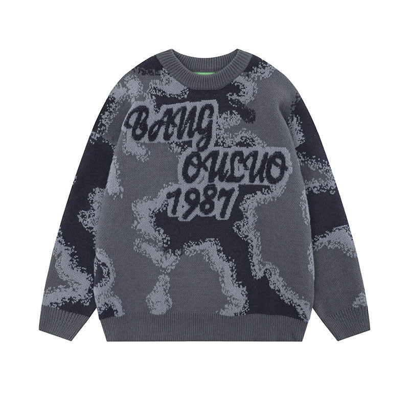 Women Sweater Retro College Style Soft Knit