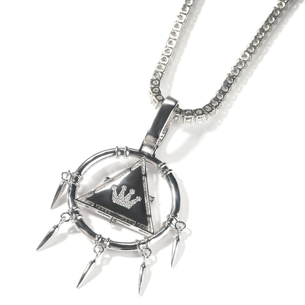 Jewelry Game King Millennium Wisdom Wheel Pendant Necklace Copper Inlaid Zircon Yu-Gi-Oh! Royalty Dog Tags Far East