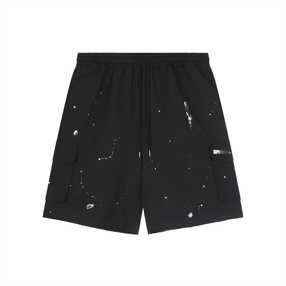 Men Shorts Workwear Splash Splash Ink Summer Loose Sports