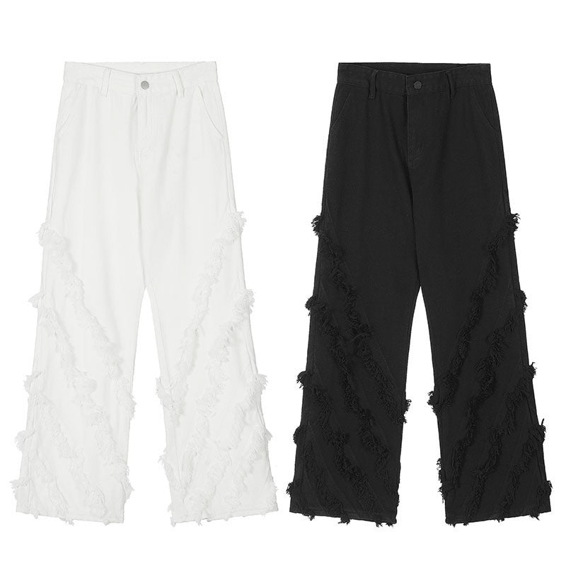 Men Jeans Straight Jeans Men's and Women's Hip Hop Loose Wide Leg Pants Trousers