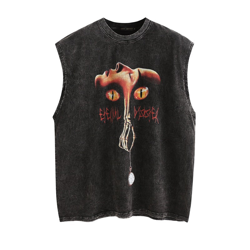 Men Vest Washed Sleeveless T-shirt Baby Boy and Girl Summer Loose Vest