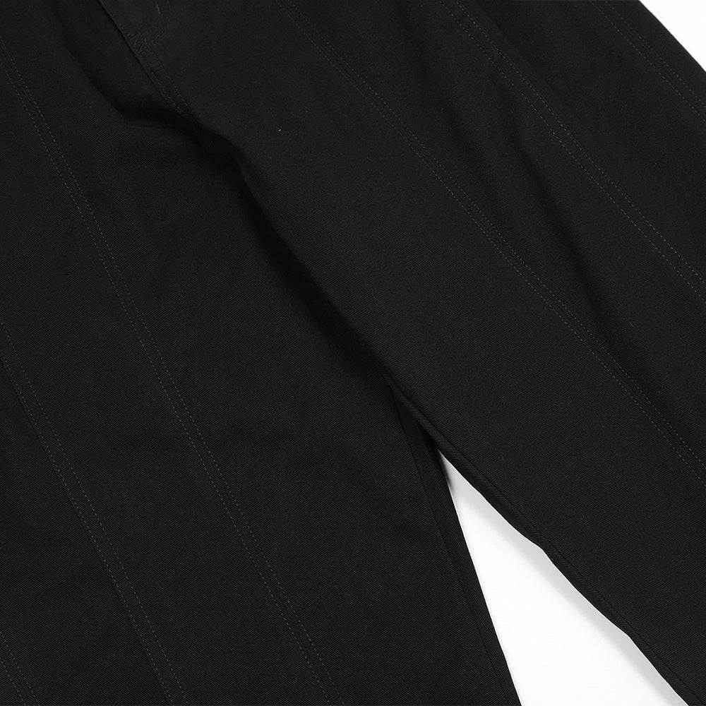 Men Jeans Solid Color Loose Casual Zipper Slit
