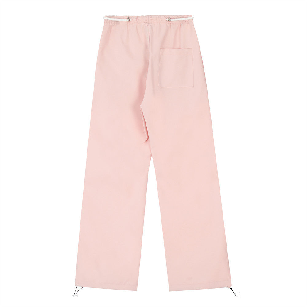 Men Sweatpants Leisure Sports Tactical Pants Loose Straight Trousers Feet Drawstring Jogger Pants