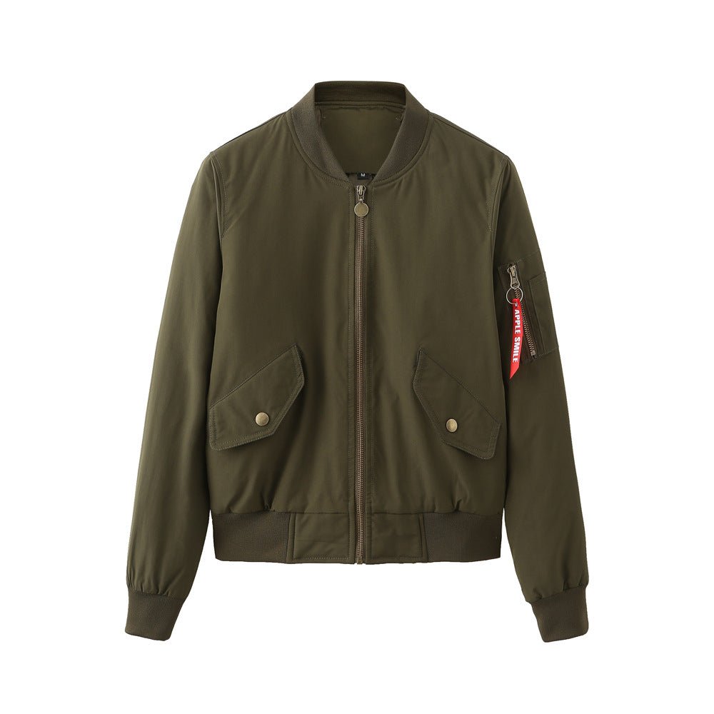 Women Trench Coat Bomber Jacket Women Baseball Jacket Spring and Autumn Flight Suit Long Sleeve Coat