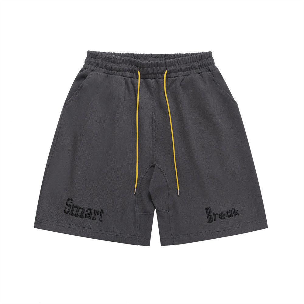 Men Shorts Embroidered Casual Sports Summer Loose Breathable