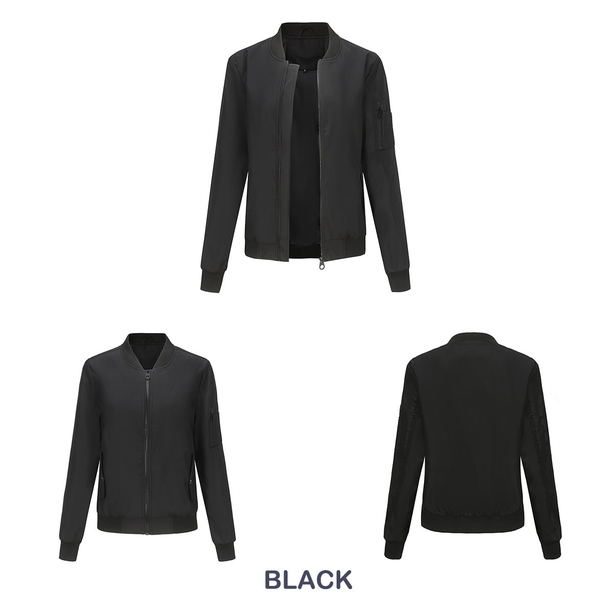 Women's Trench Coat Spring and Autumn Thin Flight Jacket Women's Casual Long Sleeve Coat Women's Loose Lapel Baseball Uniform