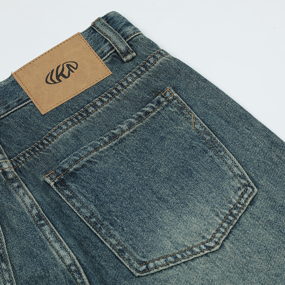 Men Jeans Retro Distressed Loose