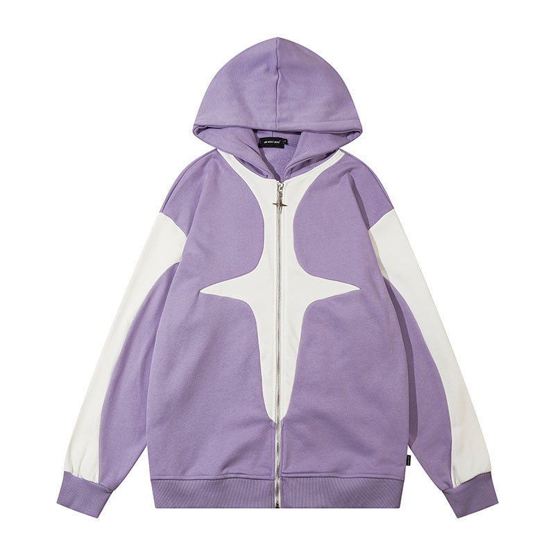 Men Hoodie Hip Hop Vibe Style Casual Zip Coat Men and Women