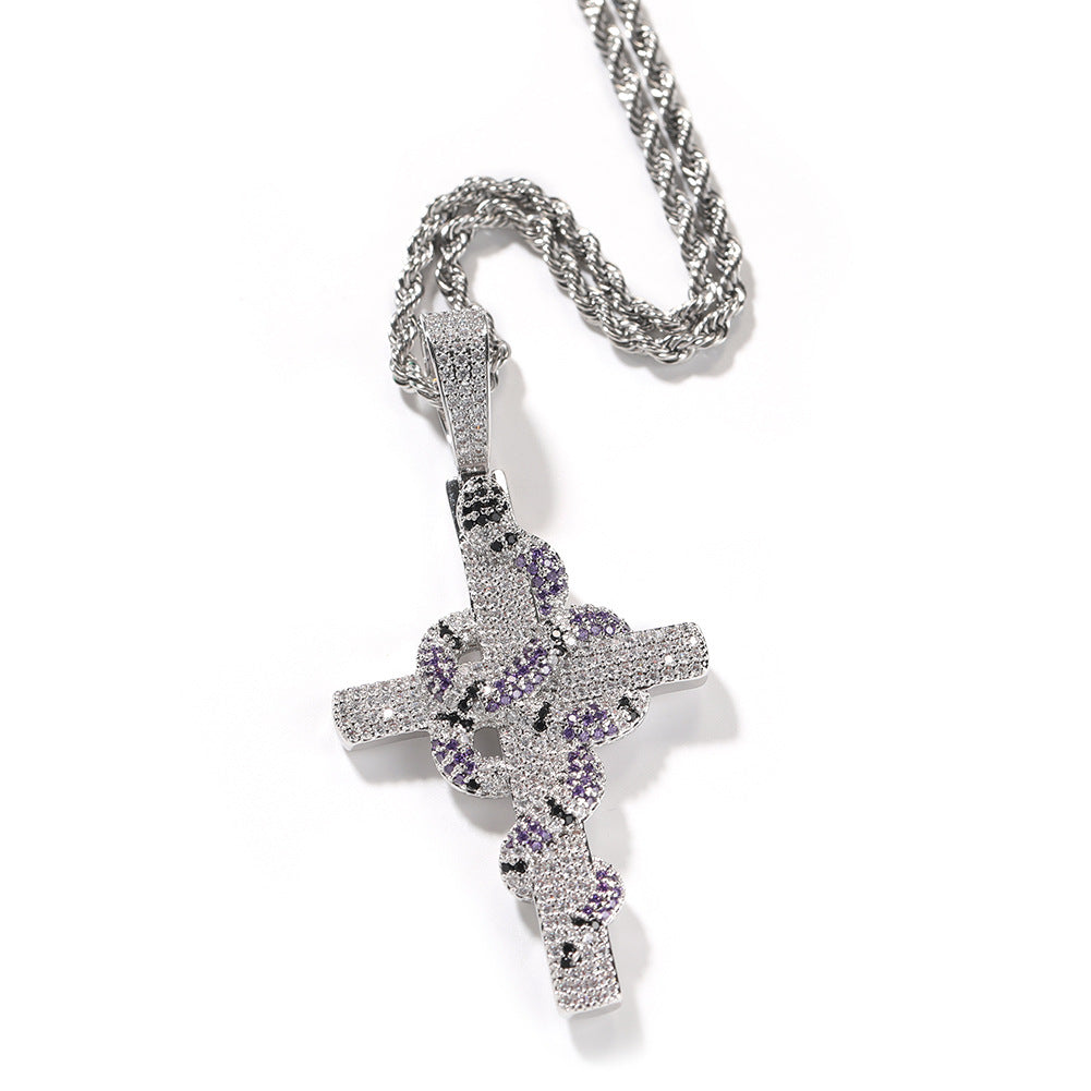 Jewelry Colored Serpentine Cross Pendant Vintage Crosses Spectrum