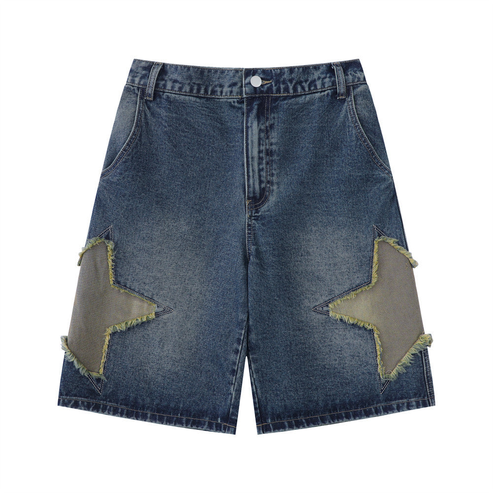 Men Shorts Patch XINGX Embroidered Denim Shorts Summer