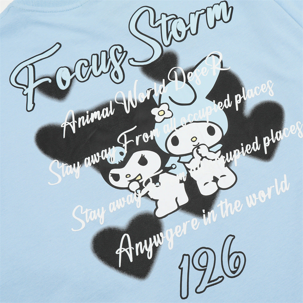 Men Long Sleeve T-Shirt Cartoon Printed Cotton Loose