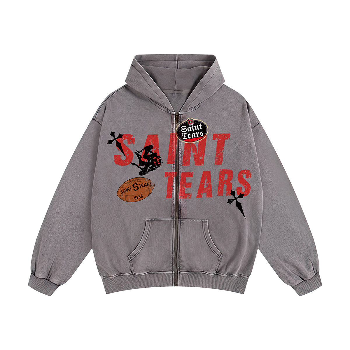 Unisex Hoodies Saint Michael Vintage Loose Cardigan Hoodie