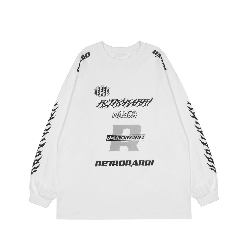 Men Long Sleeve T-Shirt Cotton T-shirt Sports Loose Racing