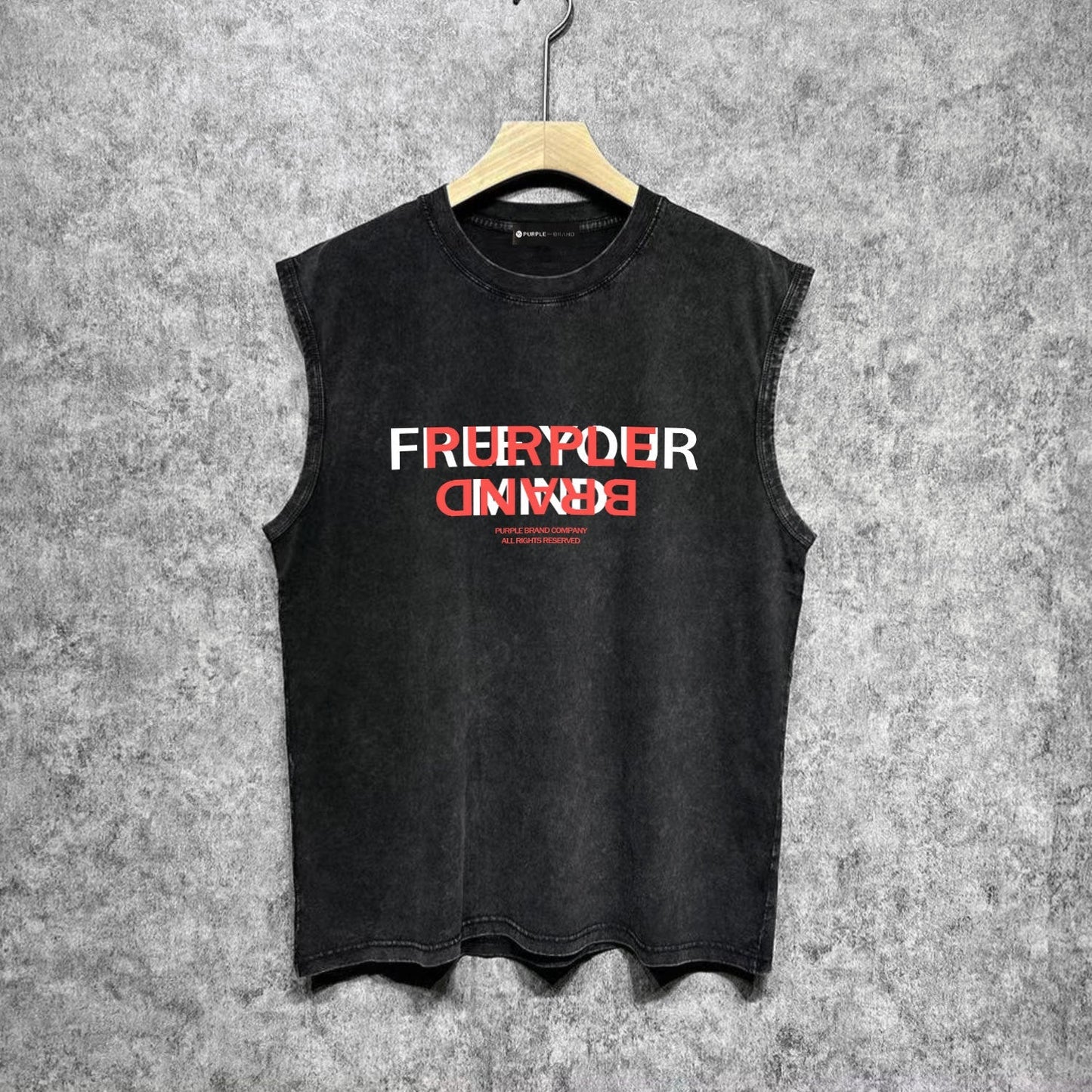 Purple Brand Distressed Tank T Shirts Distressed Sleeveless T-shirt Vest