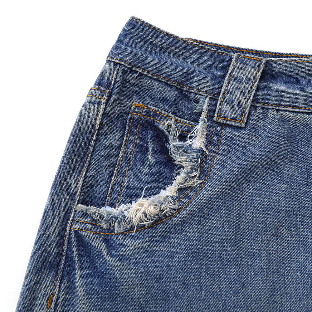 Men Shorts Ripped Denim Men's Summer Sports