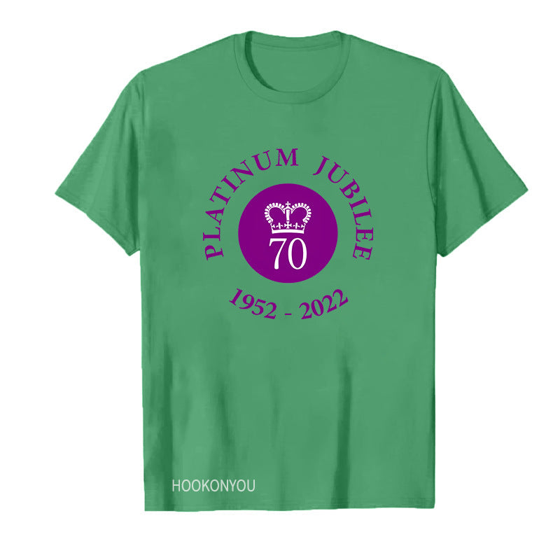 Inspired by Queen's Platinum Jubilee 2022 Elizabeth 70 Years T-Shirt Graphic Print Crew Neck