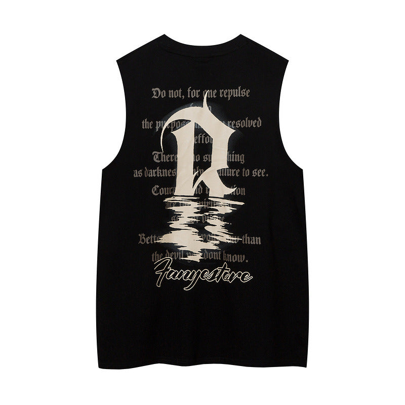 Men Vest Summer Graffiti Vest Men's and Women's Oversize Sleeveless T-shirt