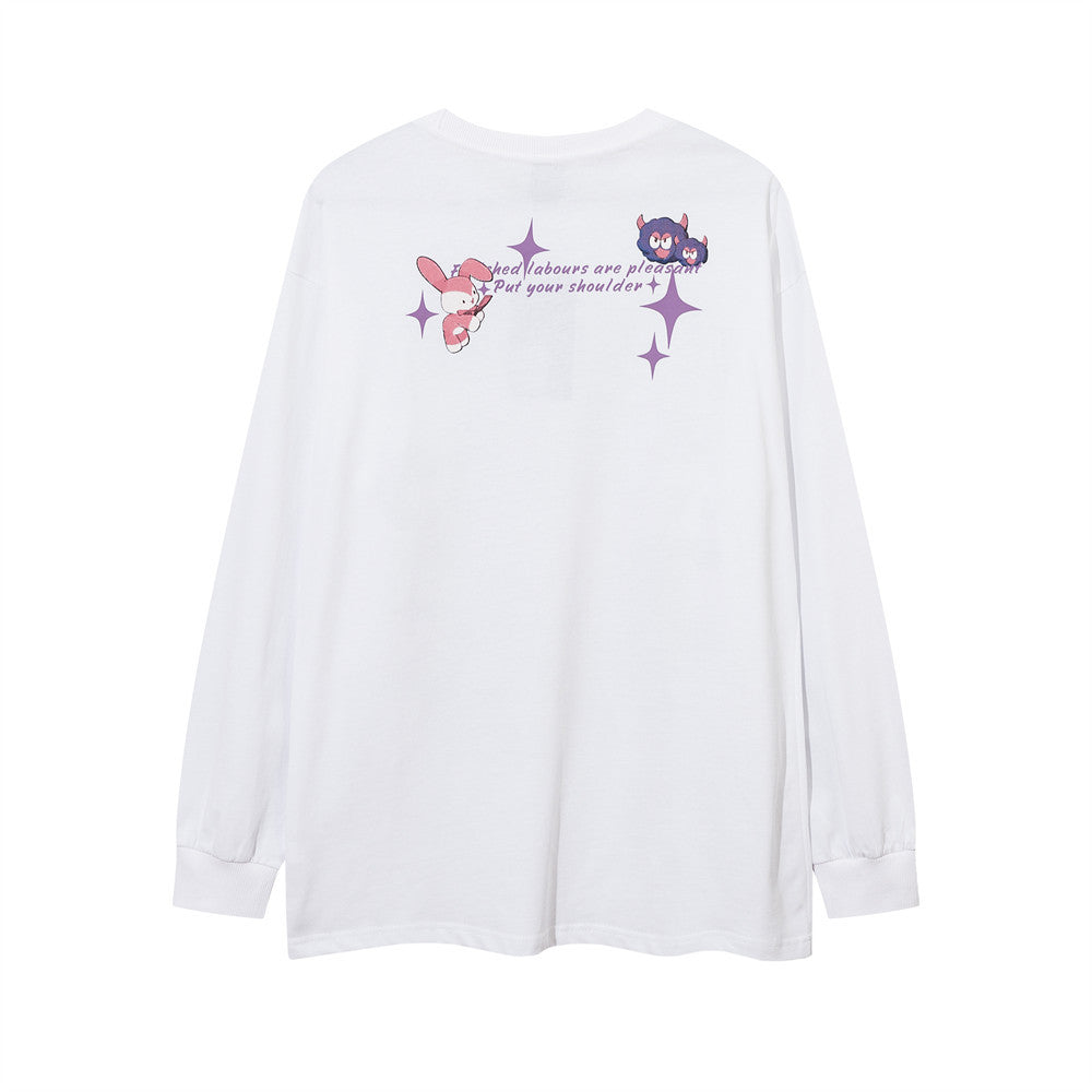 Men Long Sleeve T-shirt Cartoon Anime Print Cute Inner Wear