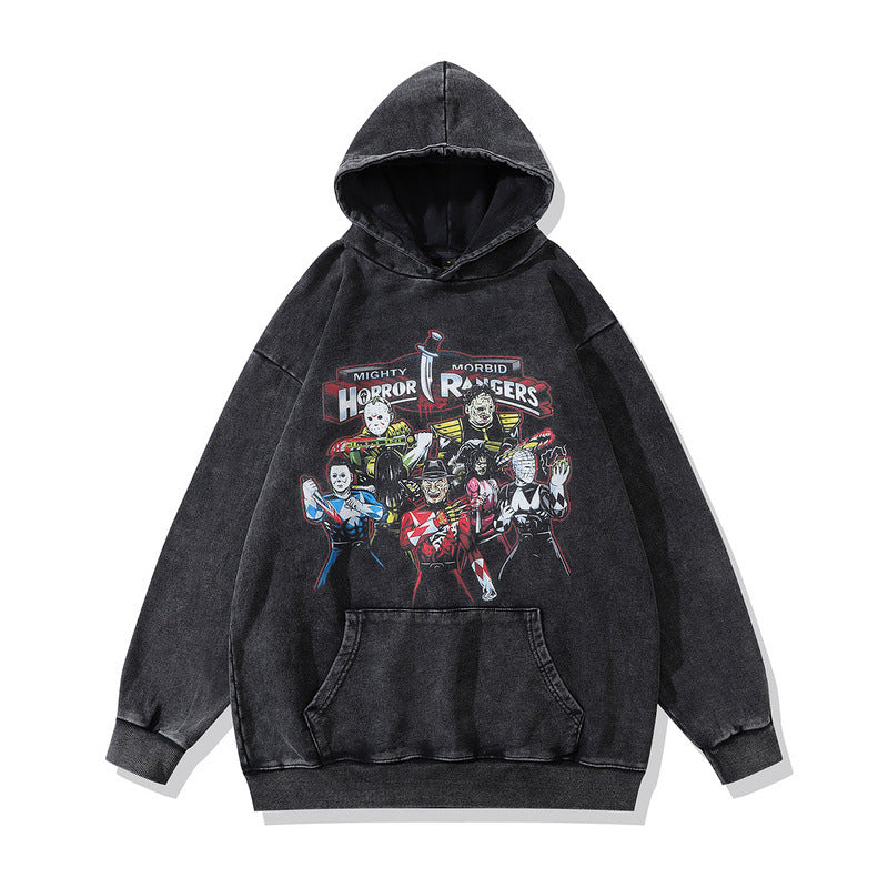 Men Hoodie Two-Dimensional Animation Printed Casual Hooded Sweater Couple Hoodie