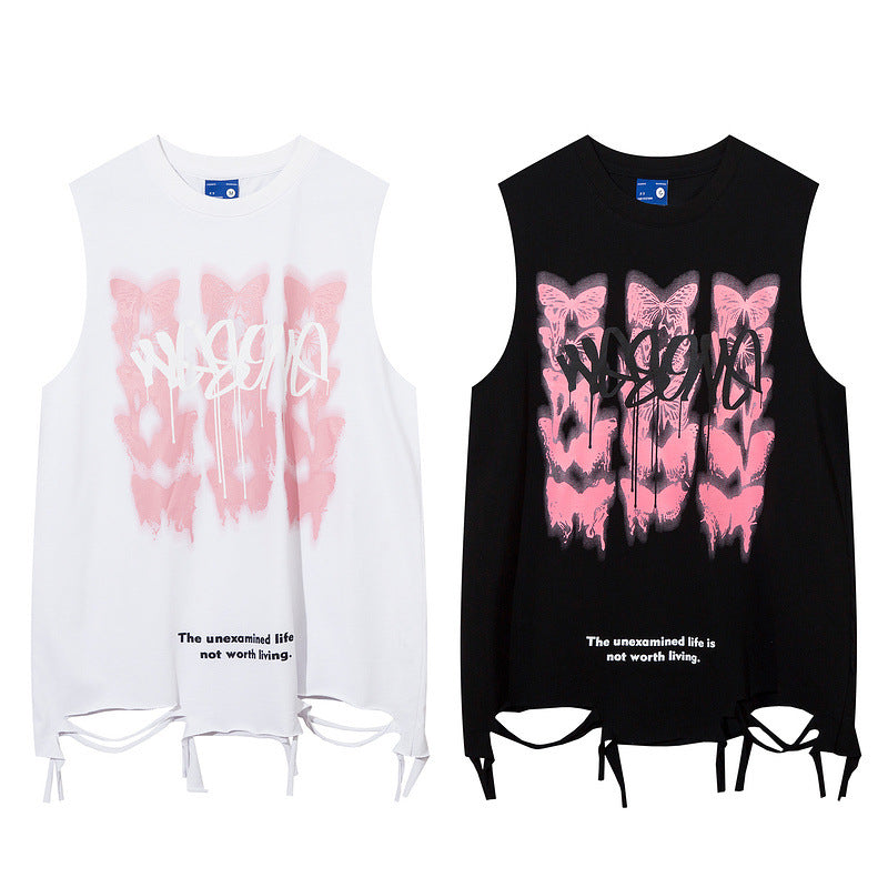Women Vest Butterfly Graffiti Vest