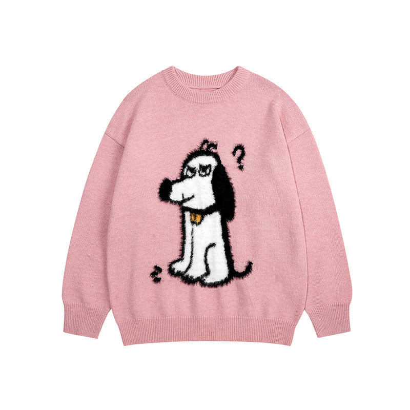 Women Sweater Retro Fun Cartoon Knitted Couple's Tops