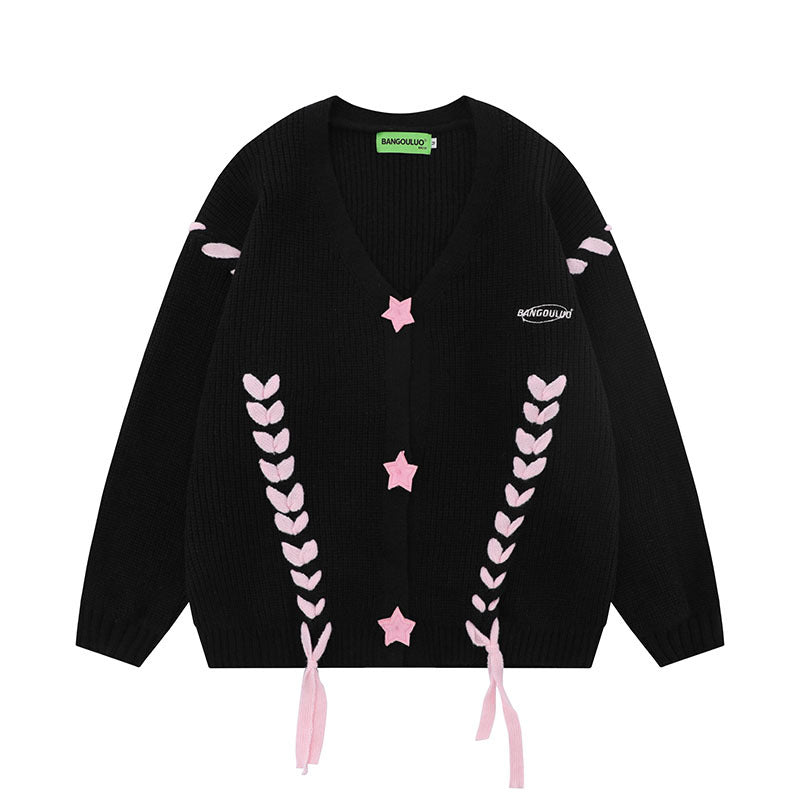 Women Sweater Bowknot Knitted Cardigan Soft and Versatile