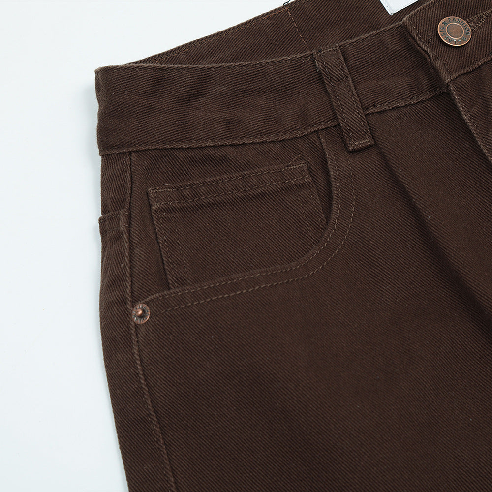 Men Jeans Raw Edge Hip Hop Loose