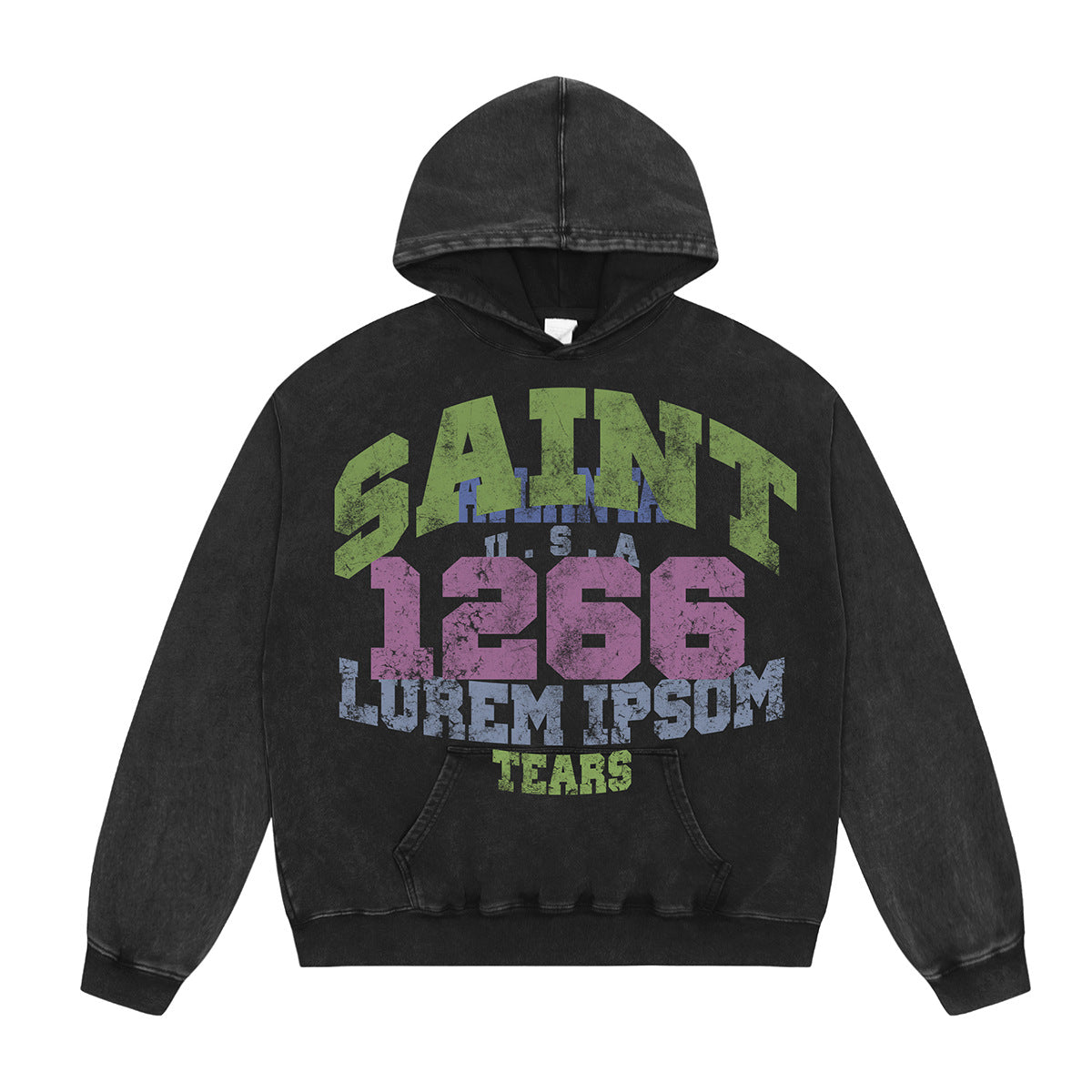 Unisex Hoodies Saint Michael Old Loose Hoodie