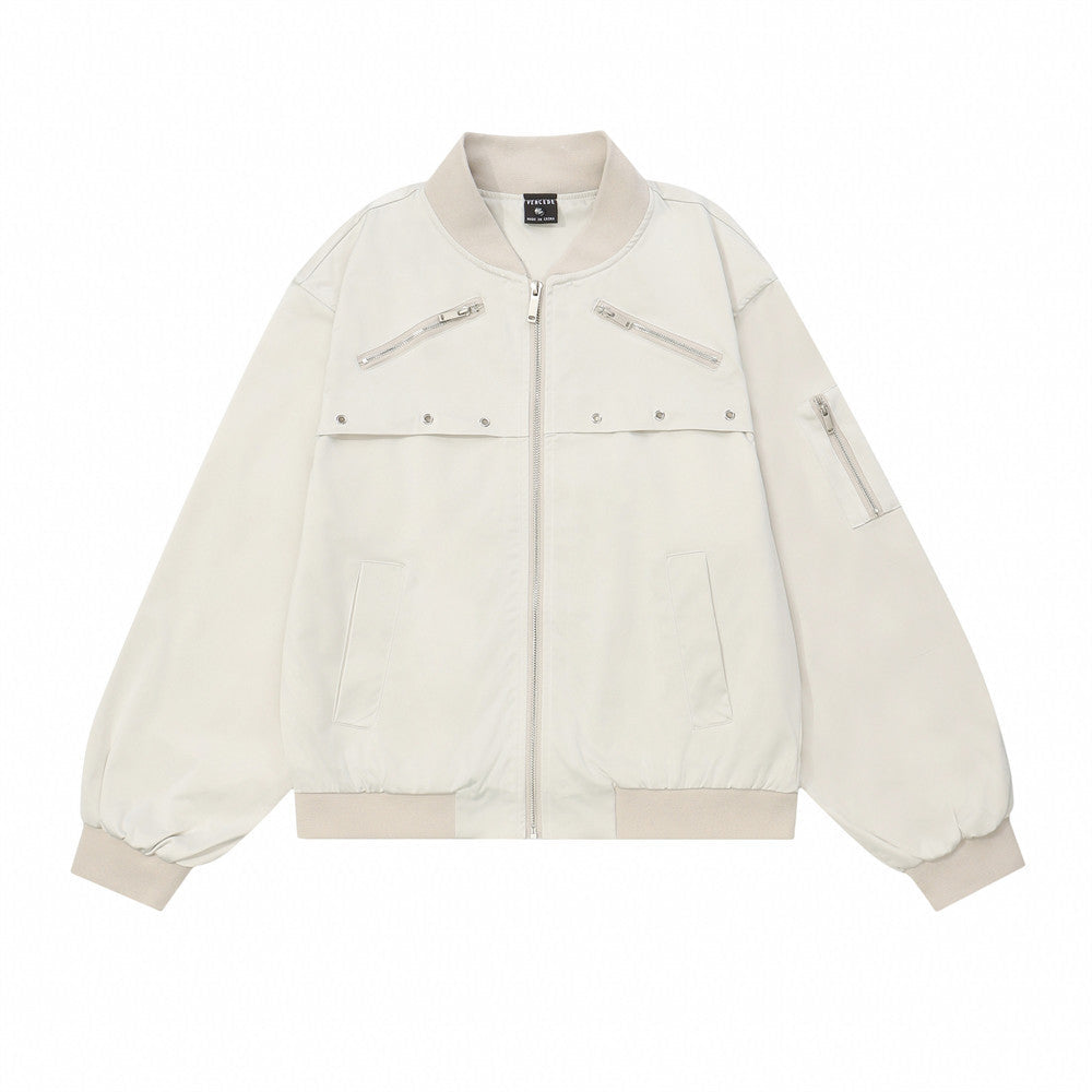 Men Jacket Coat Pilot Jacket Men's Spring and Autumn Loose Casual Baseball Uniform