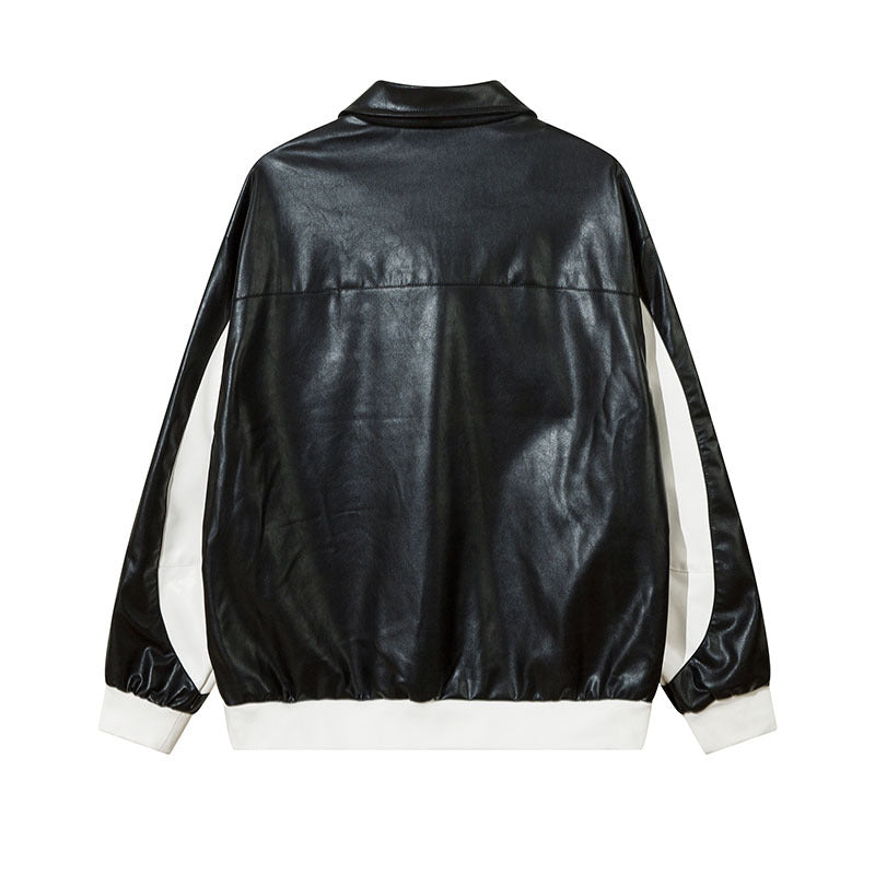 Women Jackets Punk Stitching Pu Wallet Retro Biker's Style