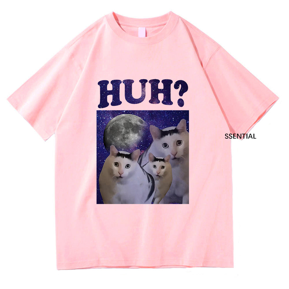 Kawaii Huh Meme Cat T Shirts Funny Men/women T Shirts