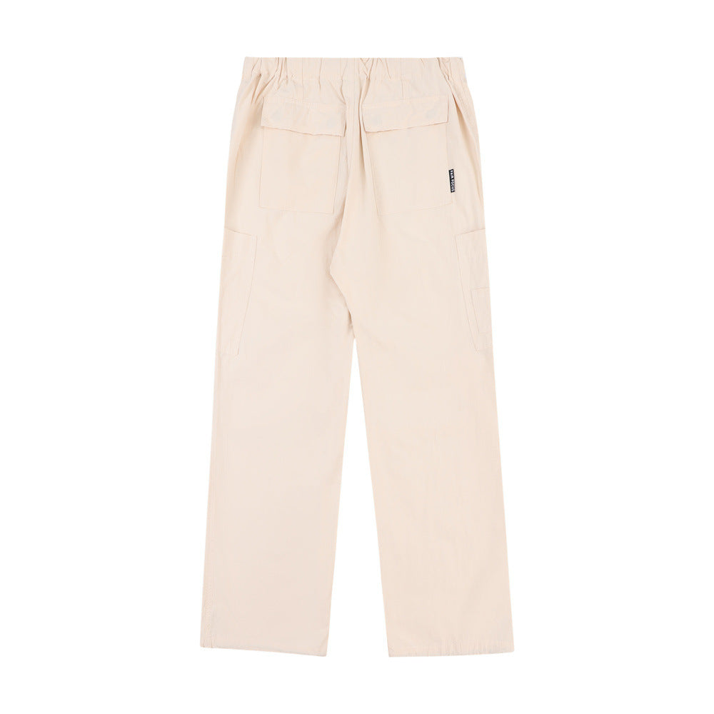 Men Sweatpants Quick-Drying Pleated Exercise Casual Pants Loose Solid Color