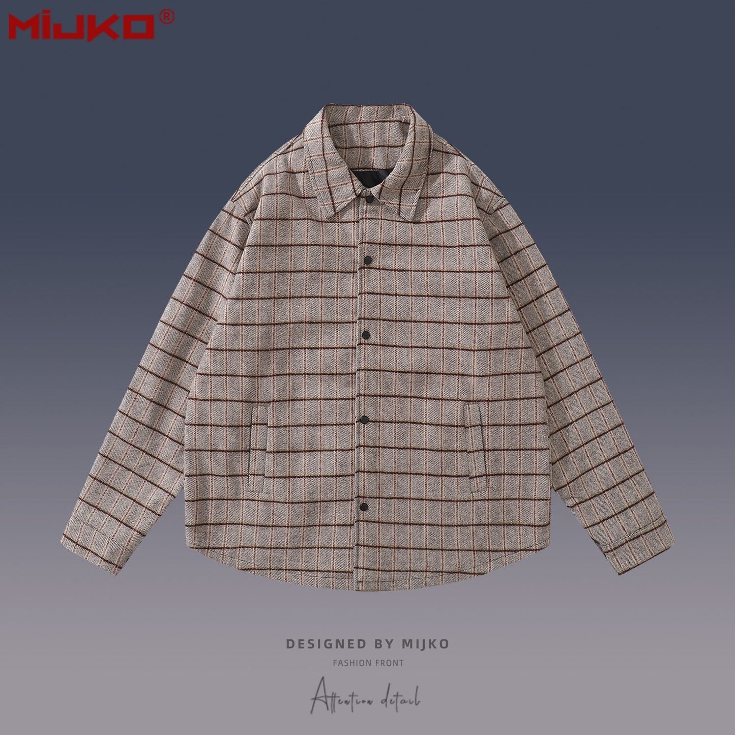 MIJKO Mens Jacket Plaid jacket