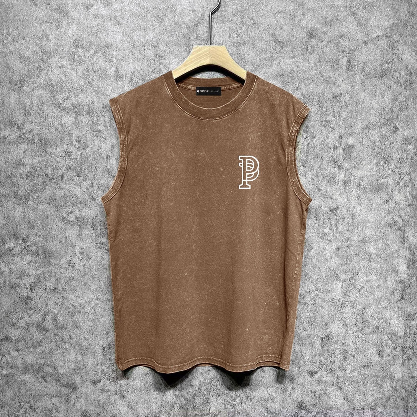 Purple Brand Distressed Tank T Shirts Distressed Sleeveless T-shirt Vest