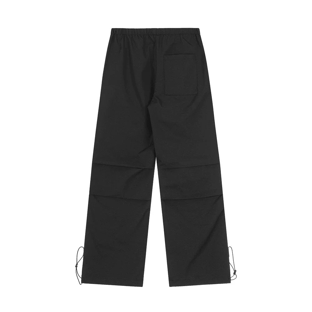 Men Sweatpants Pleated Casual Working Pants Men's Solid Color Straight-Leg Wide-Leg Pants