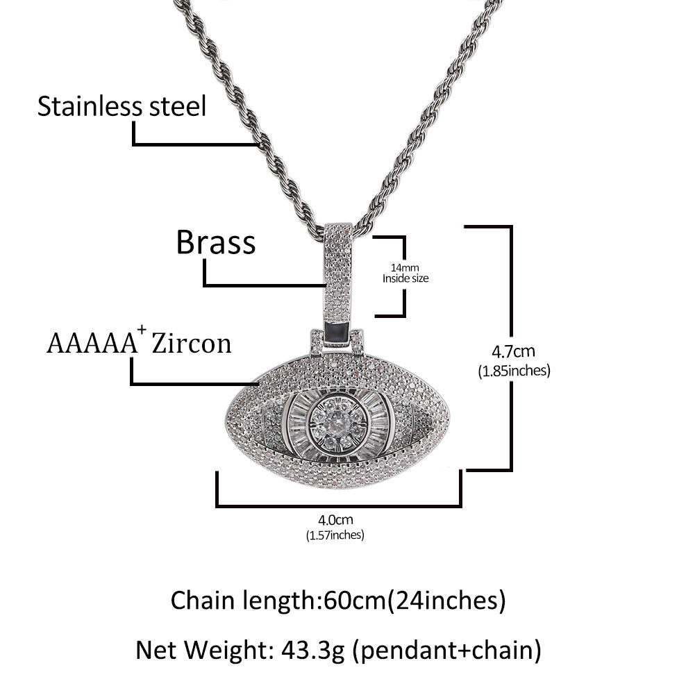 Jewelry Diamond Eyes Pendant Necklace Copper Zircon Silver Angel Pieces St. Valentine's Spectrum