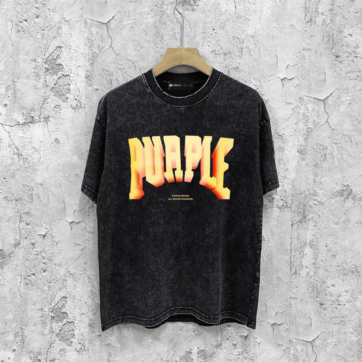 Purple Brand Distressed T Shirts Short Sleeve