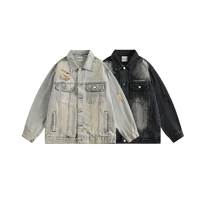 Women Jackets Workwear Vintage Denim Jacket
