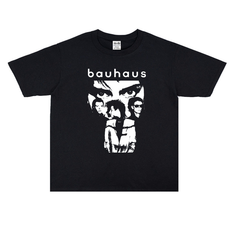 Rock Star T Shirt Gothic Rock Back Punk Bauhaus Band Printed T-shirt Short Sleeve Loose Men and Women