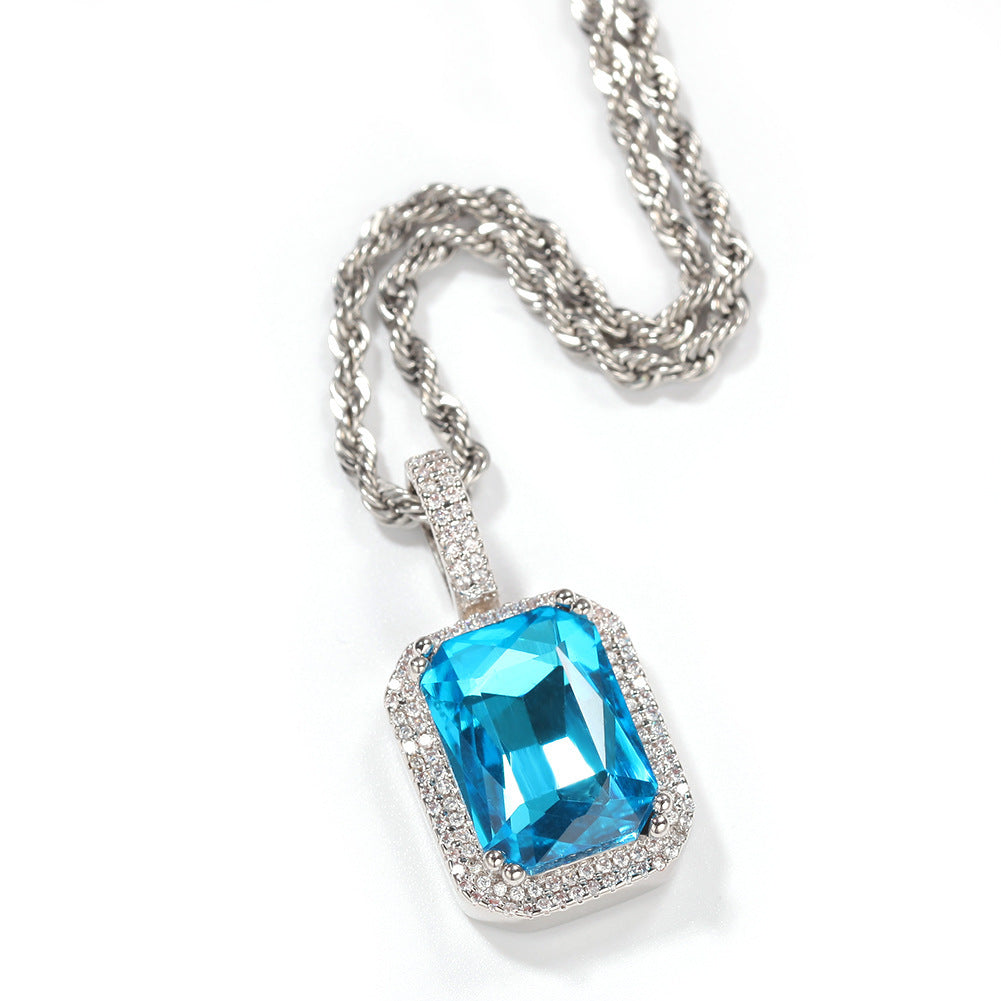 Jewelry Mocha Fluorescent Gemstone Pendant Necklace ins Spectrum St. Valentine's Royalty