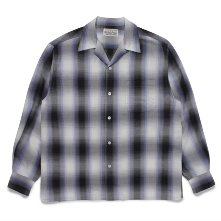 GUILTYPARTIES TIGER Shirts checked striped Hawaiian long-sleeved shirt