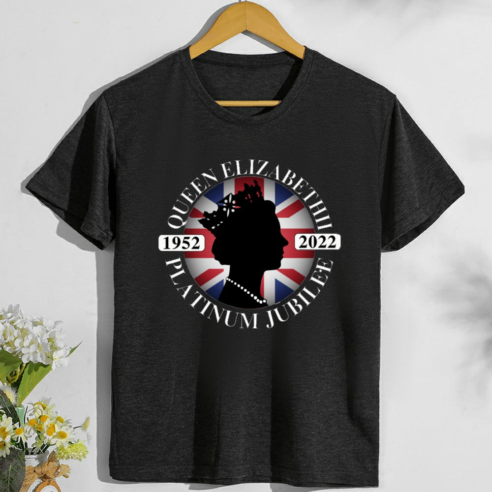 Inspired by Queen's Platinum Jubilee 2022 Elizabeth 70 Years T-shirt Summer Male and Female Large Size